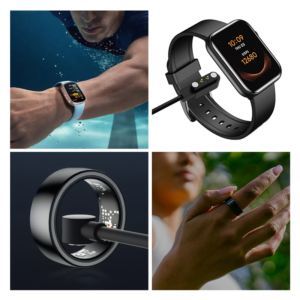 Magnetic charging connectors for smart ring