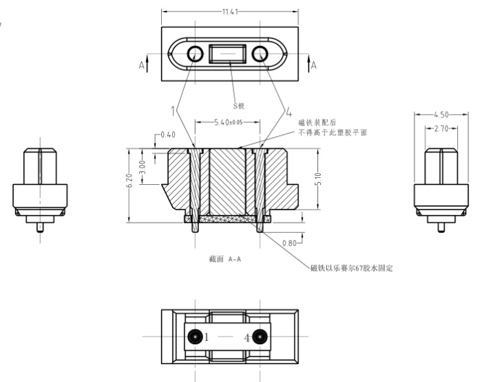 2 Pin Electrical Connector With Usb Magnetic Charger 